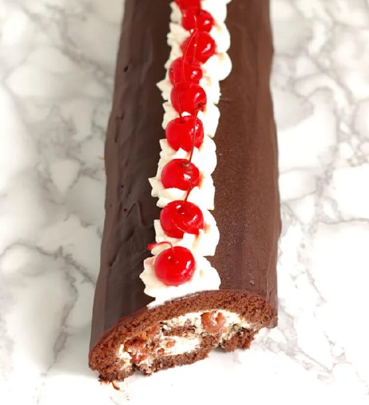 Christmas Black Forest Roulade (cake)