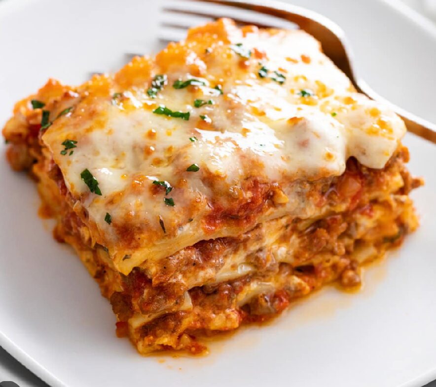 Lasagna and almond fingers/ cookies